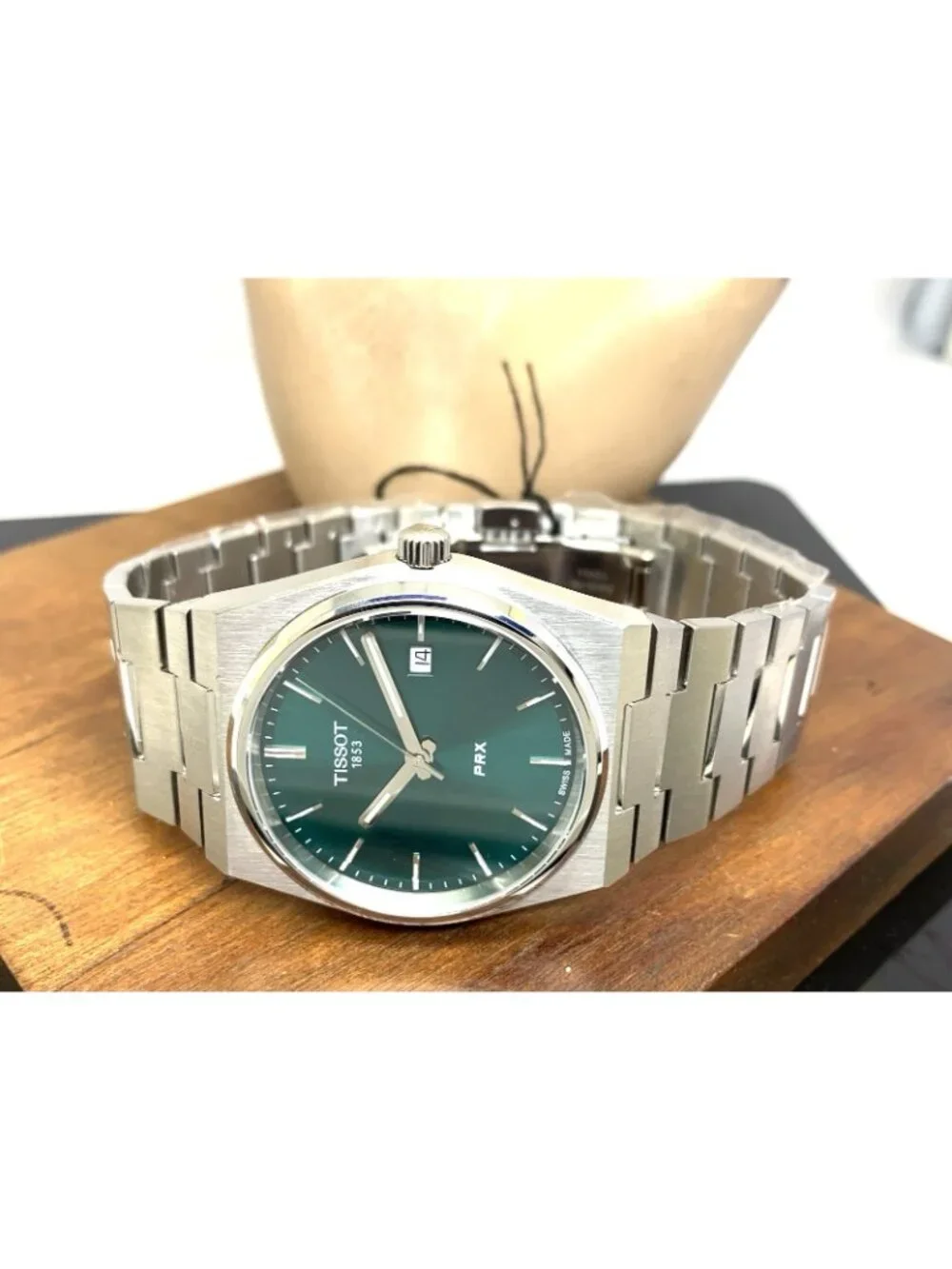 Tissot PRX Men's Watch Swiss Quartz Green Dial Silver Steel 40mm T1374101109100